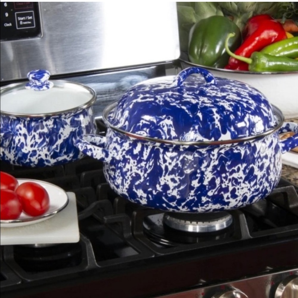GOLDEN RABBIT Cobalt Swirl Small Dutch Oven 2.5Qrt
